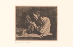 Jonge man met schenkkan door Charles Emile Jacque