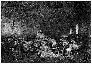 La Bergerie, De herder, 1825-1890 1924 door Charles Emile Jacque