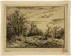 Landschap in de winter door Charles Emile Jacque