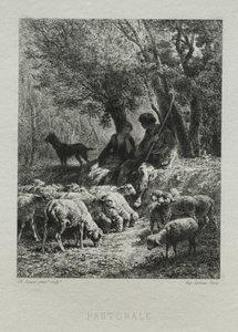 Pastorale door Charles Emile Jacque