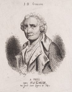 Portret van J.B. Greuze, 19e eeuw door Charles Emile Jacque