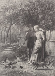 Lente, 1864 door Charles Emile Jacque