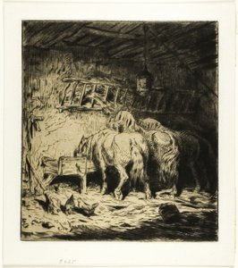 Stal door Charles Emile Jacque