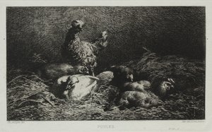 De kippen door Charles Emile Jacque