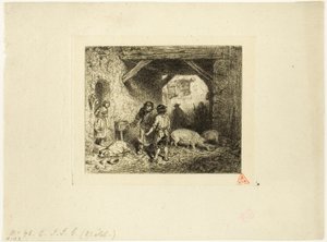 De varkensslachters door Charles Emile Jacque