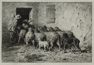 De terugkeer door Charles Emile Jacque