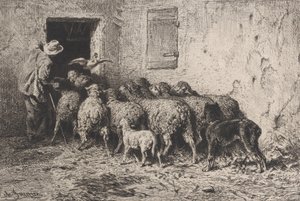 De Terugkeer door Charles Emile Jacque