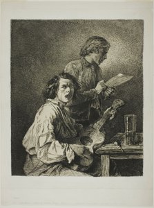 De zangers door Charles Emile Jacque