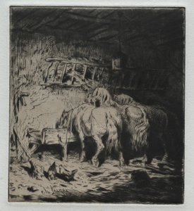 De stal door Charles Emile Jacque