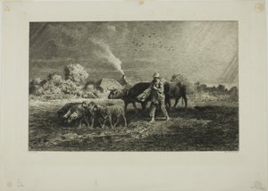 De Storm door Charles Emile Jacque