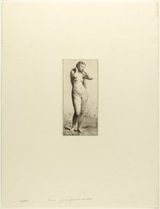 Jonge vrouw aan het baden door Charles Emile Jacque