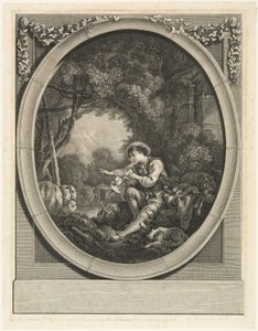 De koerier arriveert door Charles Etienne Gaucher