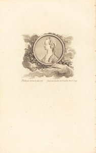 Marie-Antoinette door Charles Etienne Gaucher after Jean Michel Moreau