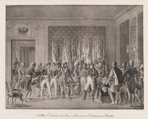 Burgemeesters van Parijs ontvangen vlag van Austerlitz, begin 19e eeuw door Charles Etienne Pierre Motte