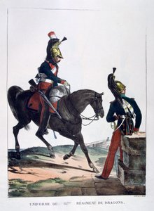 Uniform van het 12e Regiment Dragoons, Frankrijk, 1823