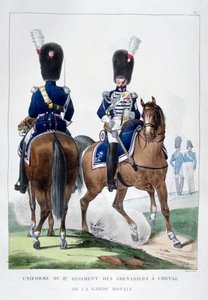 Uniform van het 2e Regiment van Paardengrenadiers, Frankrijk, 1823 door Charles Etienne Pierre Motte