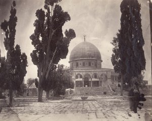 De Rotskoepel op de Haram al Sharif in Jeruzalem, vanuit het zuiden, 1870