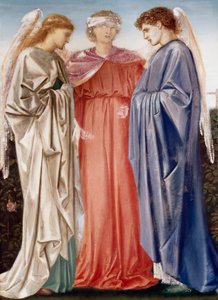 "Geloof, hoop en liefdadigheid" Schilderij van Charles Fairfax Murray (1849-1919) (prerafaëliet) Privécollectie