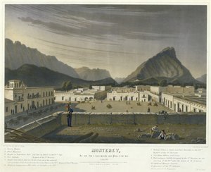 Monterey, gezien vanaf een dak in het hoofdplein, [naar het westen] oktober door Charles Fendrich