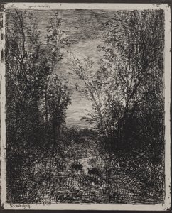 Een stroom in een open plek, originele indruk 1862, gedrukt in 1921