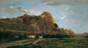 Herfstig landschap door Charles Francois Daubigny