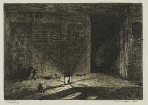 Interieur van een Herberg (De Gang van een Herberg) door Charles Francois Daubigny