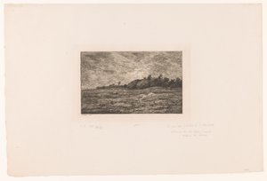 Landschap met grazend vee en konijnen door Charles Francois Daubigny