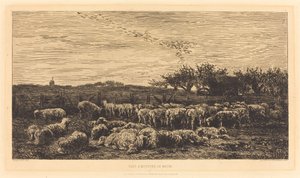 Grote schaapskooi door Charles Francois Daubigny