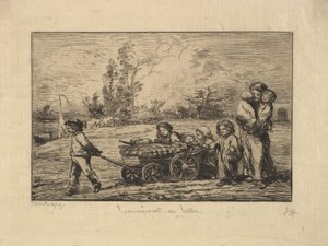 Verhuizen naar de Boot door Charles Francois Daubigny