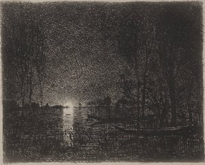 Nachtstuk door Charles Francois Daubigny