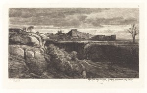 Ruïnes van het Kasteel van Cremieux (Les Ruines du chateau de Cremieux) door Charles Francois Daubigny