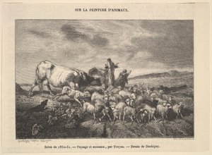 Salon de 1850-51, Landschap en Dieren, door Troyon door Charles Francois Daubigny
