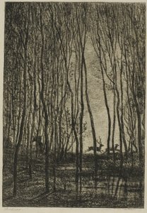 Herten in het Bos door Charles Francois Daubigny