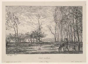 Zonsondergang, 1859 door Charles Francois Daubigny