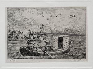 De Boottocht: Le Mot de Cambronne (De Scheldpartij) door Charles Francois Daubigny
