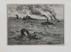 De Boottocht: De Stoomschepen of Pas op voor de Stoomschepen door Charles Francois Daubigny