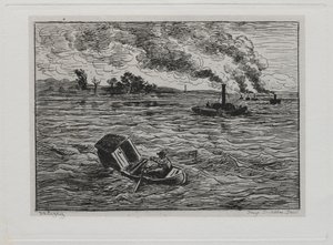 De Boottocht: De Stoomschepen of Pas op voor de Stoomschepen, 1861 door Charles Francois Daubigny