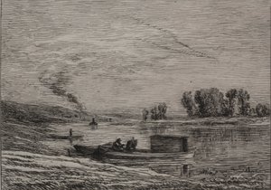 De Boot in Conflans, 1866 door Charles Francois Daubigny
