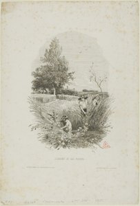 Het kind en de bloemen door Charles Francois Daubigny