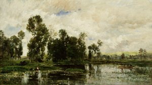 De rand van de vijver door Charles Francois Daubigny