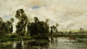 De rand van de vijver door Charles Francois Daubigny