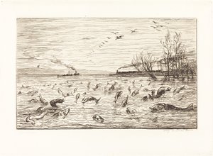 De Vissen Verheugen zich wanneer de Kajuitjongen Vertrekt door Charles Francois Daubigny