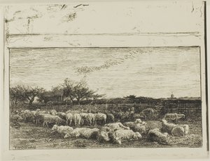 De grote schaapskooi door Charles Francois Daubigny