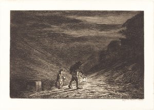 De Zoektocht naar een Herberg door Charles Francois Daubigny