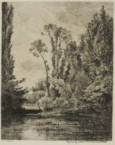 De Maagdeneilanden bij Bezons (Het Vissersgat) door Charles Francois Daubigny