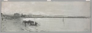 Aan Zee door Charles Francois Eustache