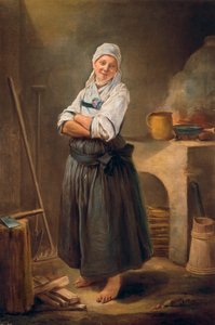 Een jonge vrouw uit Saksen in haar keuken