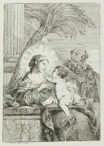 Rest van de Heilige Familie in Egypte door Charles Francois Hutin