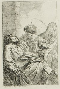 Het visioen van St. Jozef in Egypte door Charles Francois Hutin