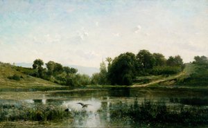 De vijvers van Gylieu door Charles Francois Daubigny